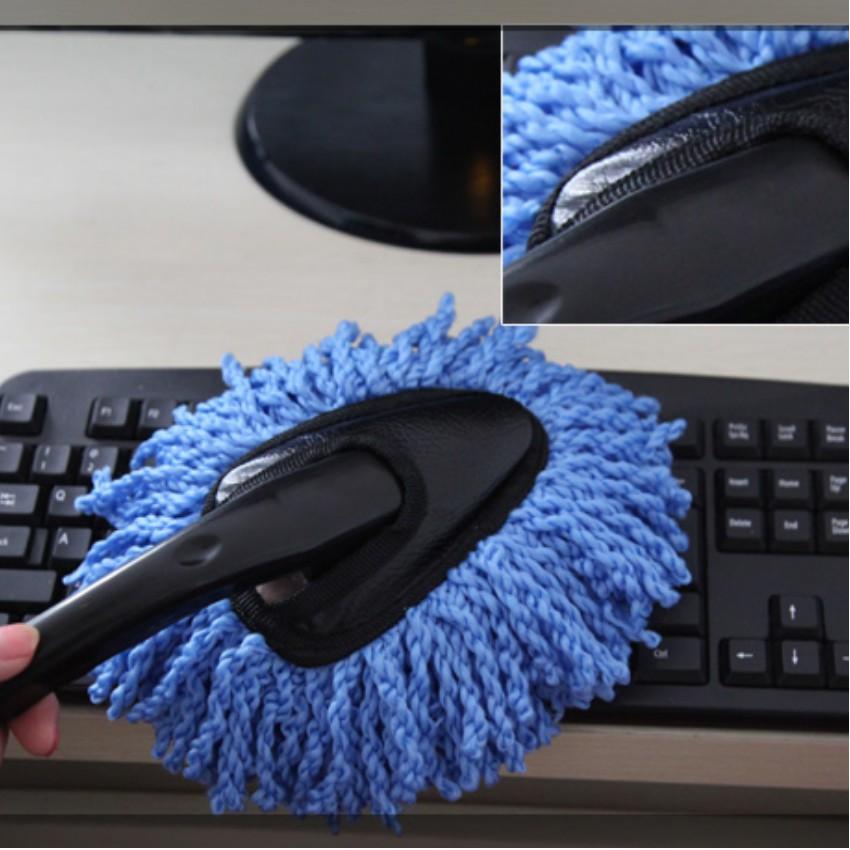 ️️ Dụng cụ lau bụi xe cán dài,tặng khăn lau đa năng