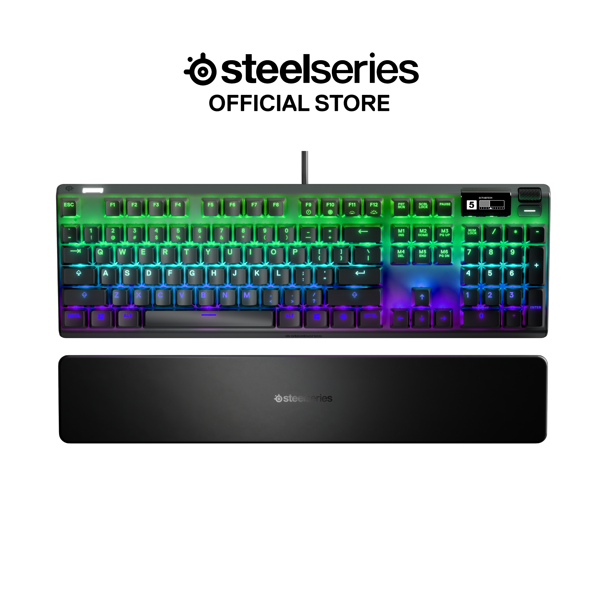 Bàn phím gaming có dây kê tay SteelSeries Apex Pro màu đen, Led RGB, 100 triệu clicks, màn hình Oled, app tùy chỉnh, Hàng chính hãng, Bảo hành 12 tháng