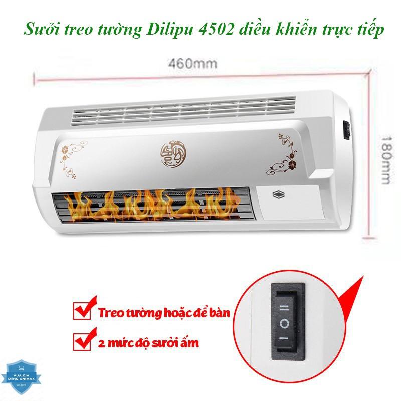 Máy sưởi để bàn treo tường️Dilipu BPT-4502️ hiển thị nhiệt độ 3 mức nhiệt kèm thanh phơi đồ điều khiển từ xa