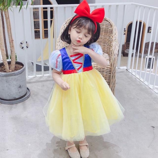 VÁY ĐẦM CÔNG CHÚA BẠCH TUYẾT CHO BÉ SNOWWHITE DRESS