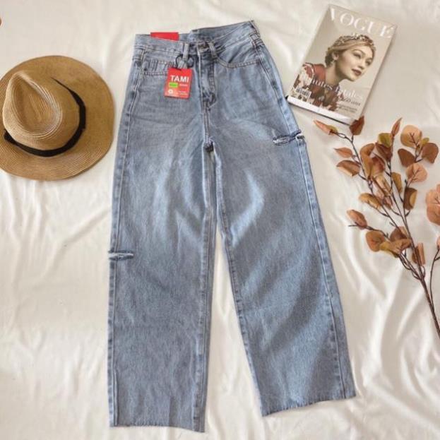 Baggy Jeans Ống Rộng Rách PT