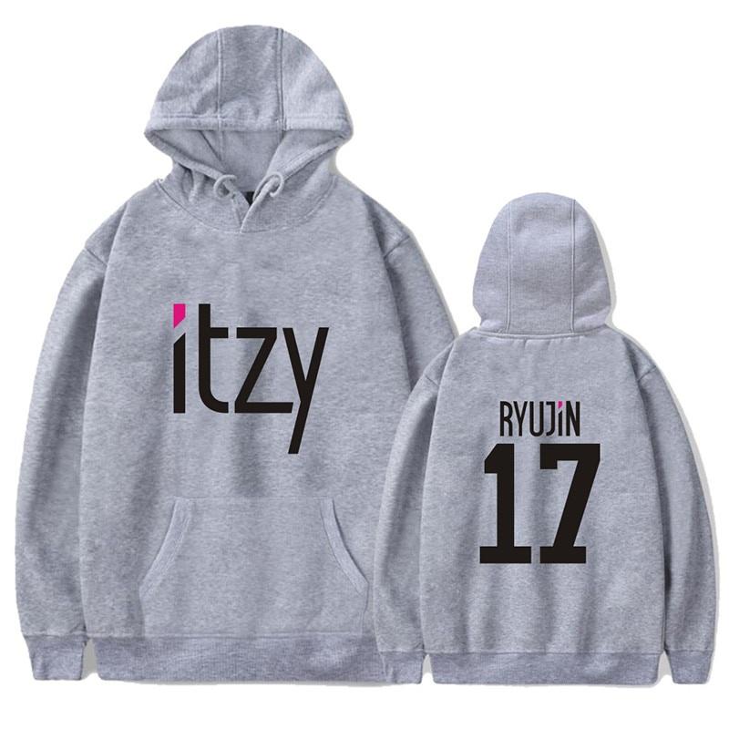 Thời Trang Hàn Quốc Mới Kpop ITZY Liêu YEJI YUNA RYUIN CHAERYEONG Khoác Hoodie K POP Có Mũ Áo Thun Nữ Harajuku Dạo