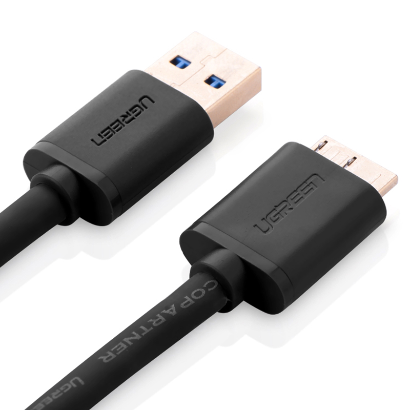 Dây cáp Micro USB 3.0 mạ vàng dài 0.25M UGREEN US114 10365 (đen) - Hàng Chính Hãng