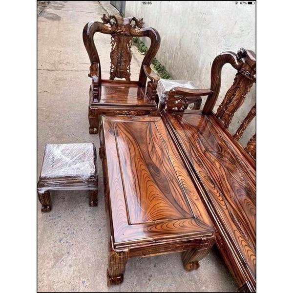 Bộ bàn ghế giả cổ trạm đào gỗ tràm