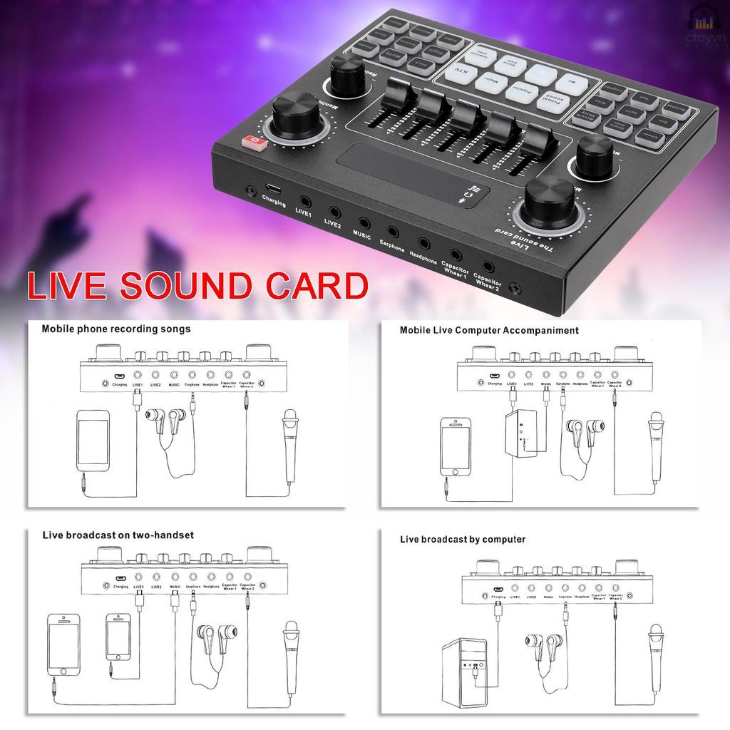 Tai nghe V9 12 thẻ âm thanh cho điện thoại máy tính