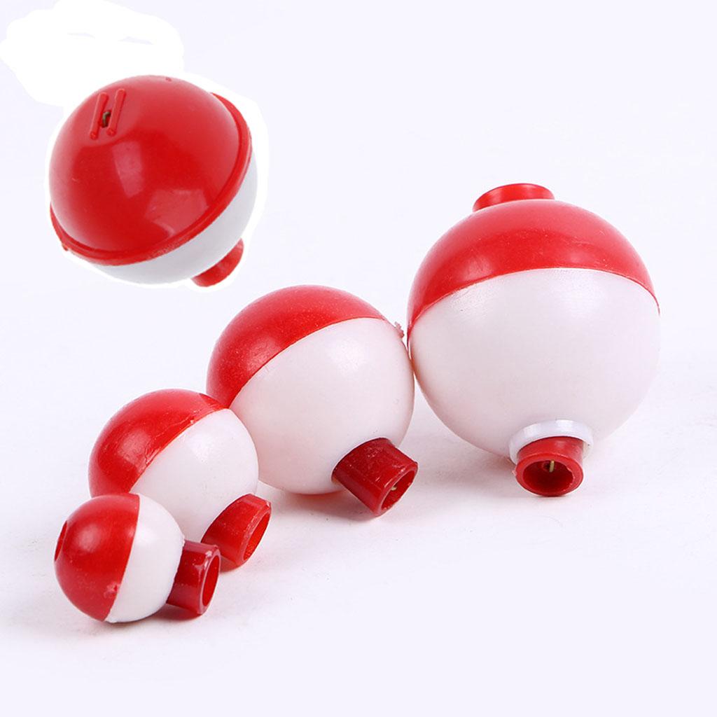 Hard ABS Snap-on Fishing Floats Push Button Float Bobbers Red & White