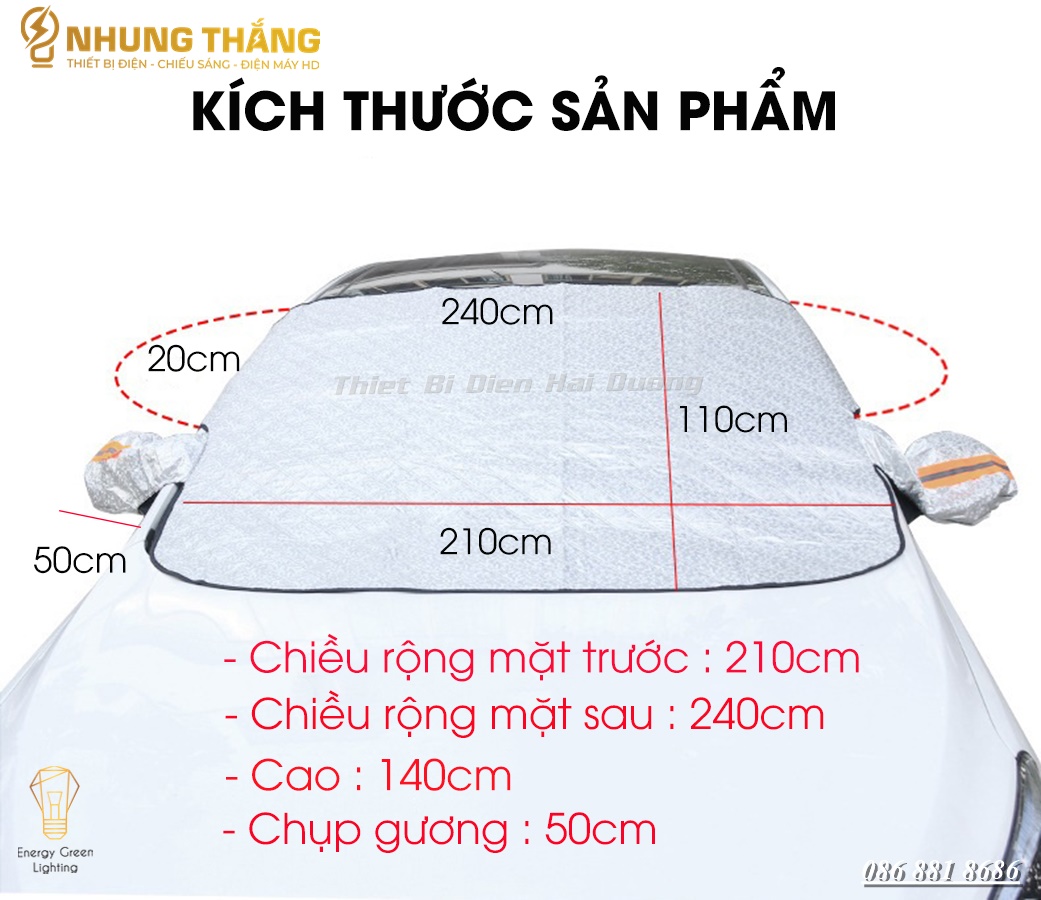 Bạt Phủ Che Nắng R-3943 - Chống Nóng,Cách Nhiệt Kính Lái , Phủ Gương Ô Tô Xe Hơi - 4 Lớp Tráng Bạc Cao Cấp - CÓ VIDEO