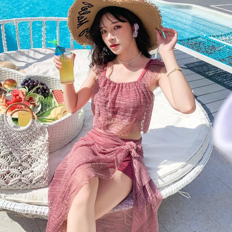 Bikini DANDAN đồ bơi nữ áo tắm 2 mảnh kèm voan choàng thời trang cá tính