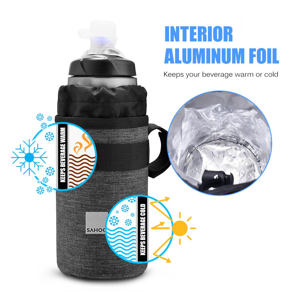 Túi cách nhiệt đựng chai nước, có dây rút