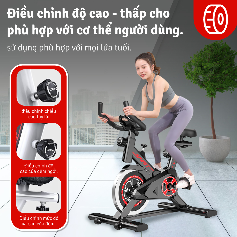 Xe đạp tập thể dục, Xe đạp thể thao,Xe đạp thể dục trong nhà có đồ hồ hiển thị quãng đường, calo tiêu thụ, giảm mỡ, săn chắc cơ thể (hàng nhập khẩu)