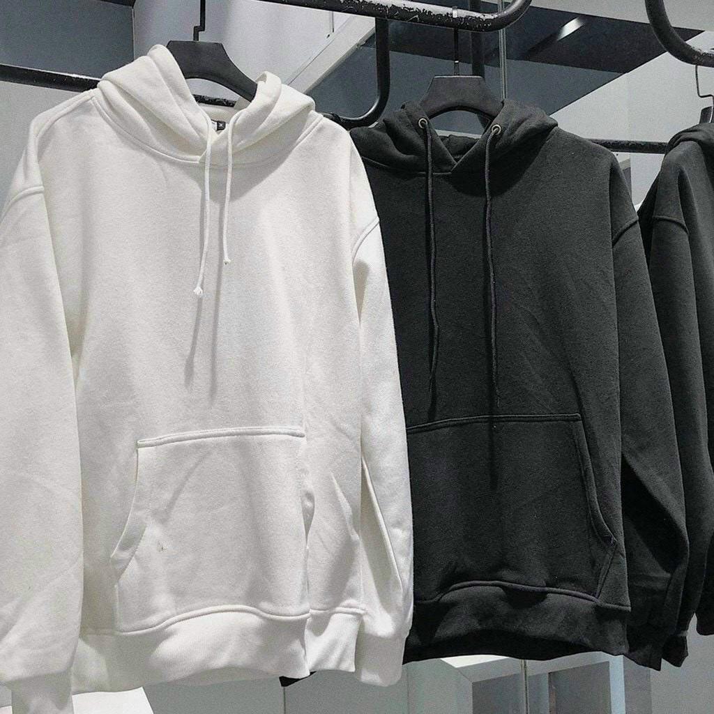 Hình ảnh Áo Hoodie Nỉ Nam Nữ Trơn From Rộng Unisex Chất Nỉ Cotton Bao Dày Không Đổ Lông