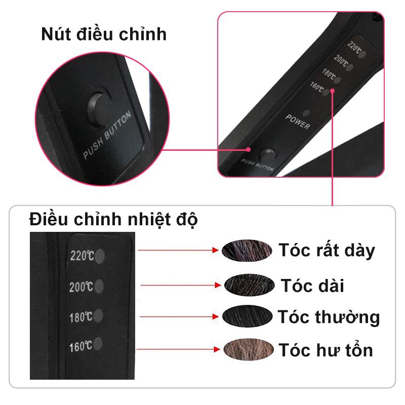 Máy Duỗi Tóc, Kẹp Ép Tóc Mini KM 329, Nóng Nhanh, 4 Chế Độ Chỉnh Nhiệt, Duỗi Thẳng Tiện Lợi Tại Nhà