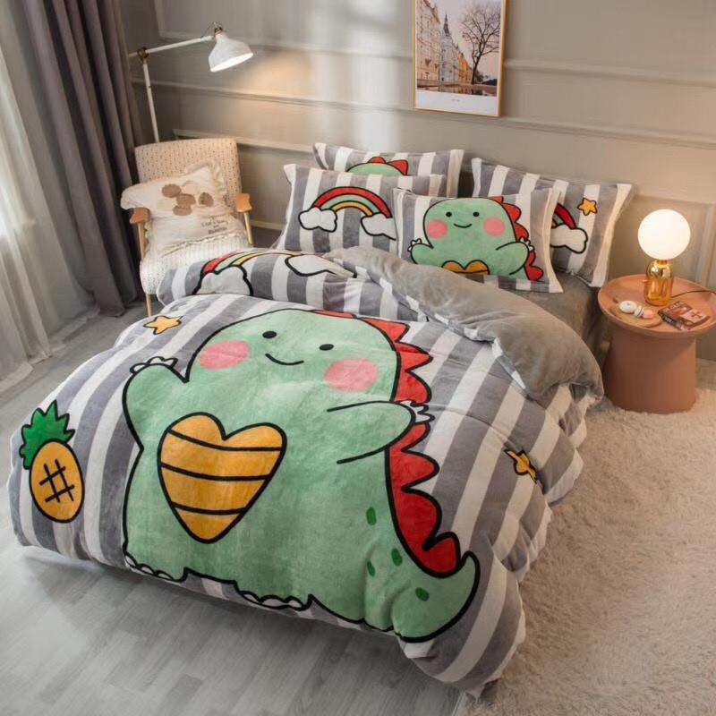 Bộ Chăn Ga Gối Nỉ Nhung 5D -PP