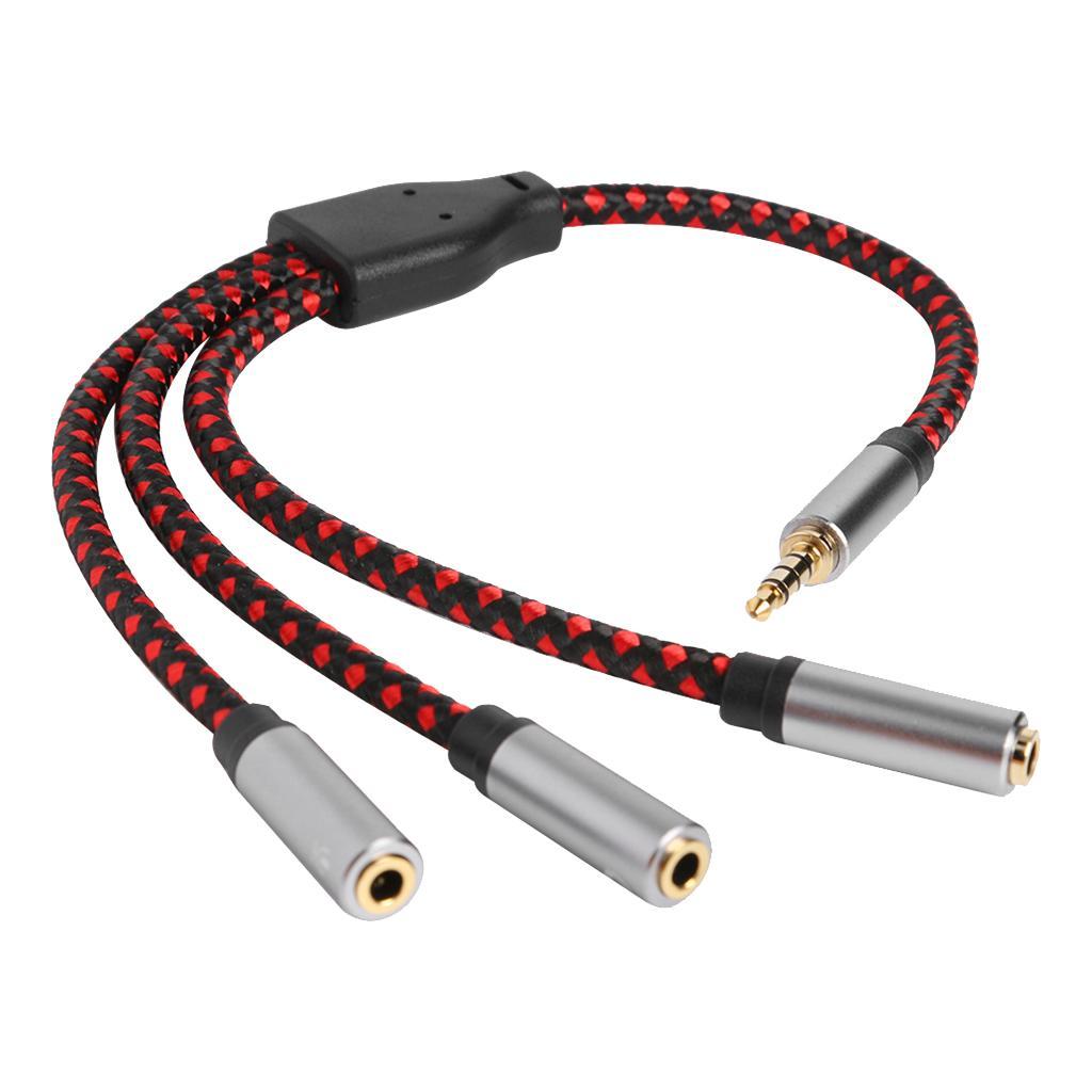 11.8" 3.5mm Male to 3X Female Splitter Audio Cable 3 Way Splitter for Headphone