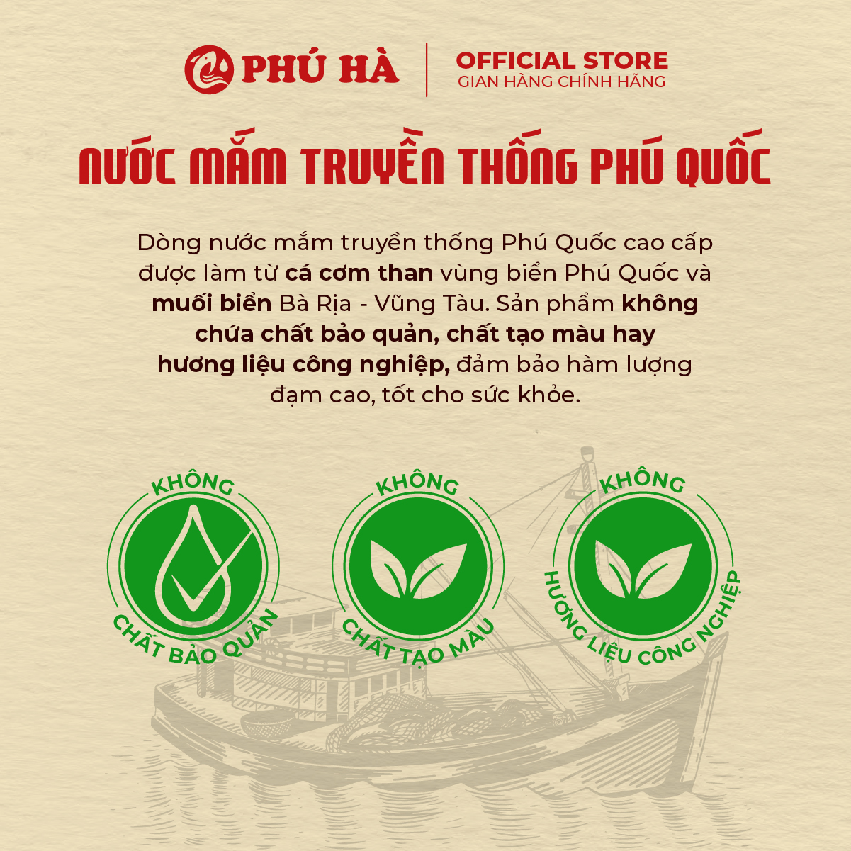 Nước mắm truyền thống Phú Quốc Phú Hà 43 độ đạm - Hộp 6 chai 60ml