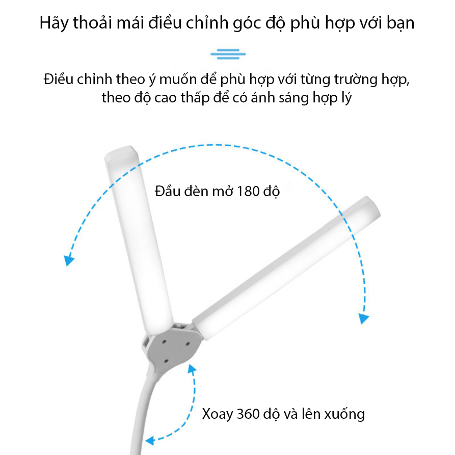 Đèn Học Led Chống Cận Bảo Vệ Mắt, Cổng Sạc USB, Ba Chế Độ Màu, Công Tắc Cảm Biến, Cổ Silicon Uốn Dẻo