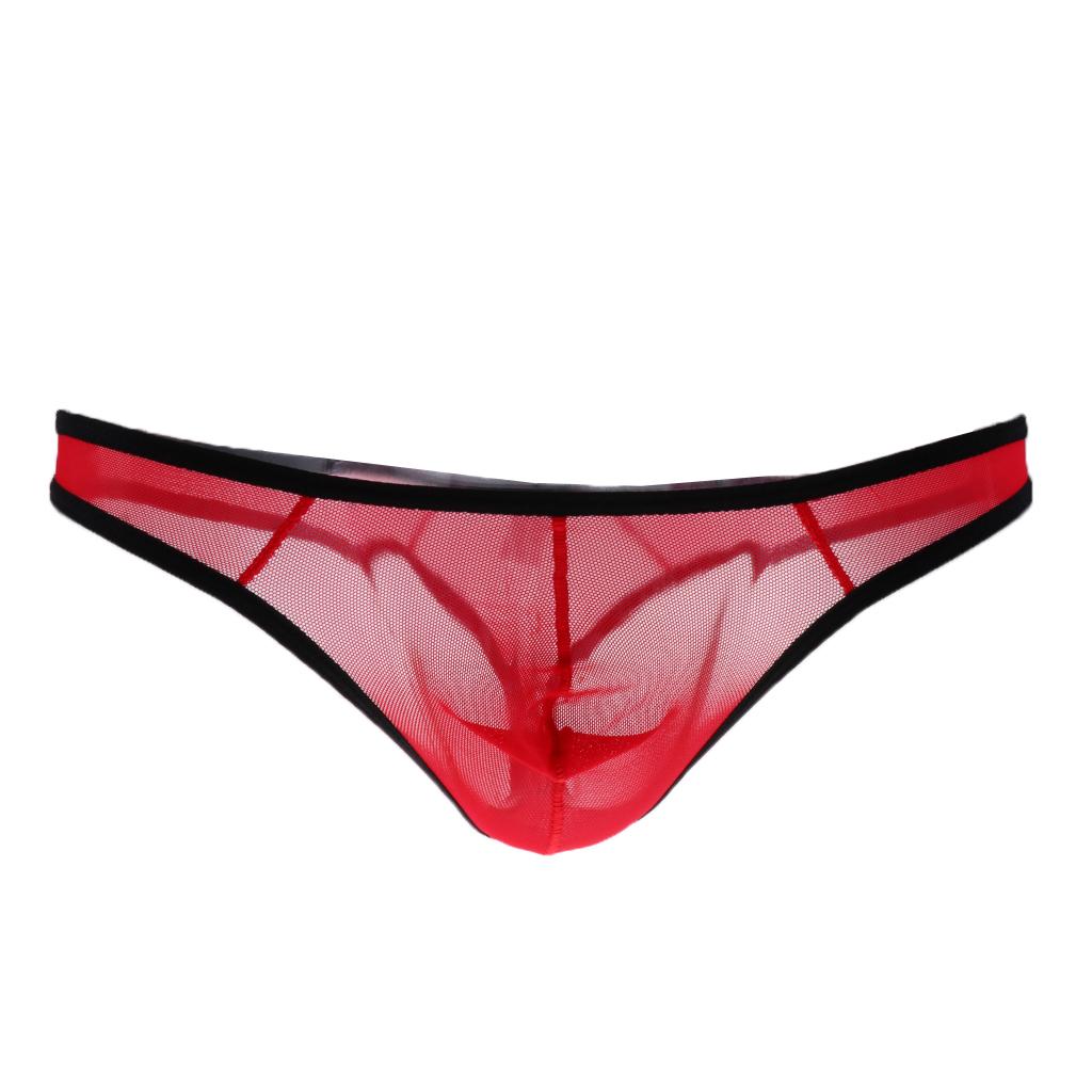 27-35inch Sexy Mens See-through Mesh Underwear Mesh Pouch Briefs Bikini Underpants