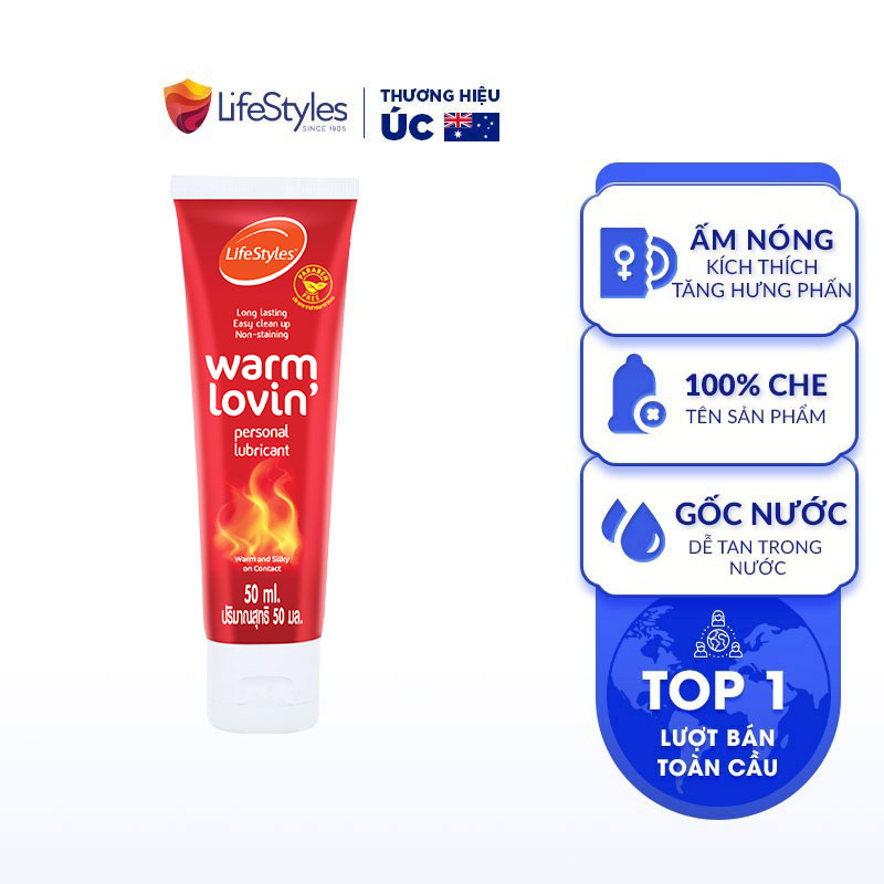 Gel Bôi Trơn LifeStyles Warm Lovin' Massage Lotion Bôi Trơn Quan Hệ Tăng Cảm Giác Ấm Nóng 50ml