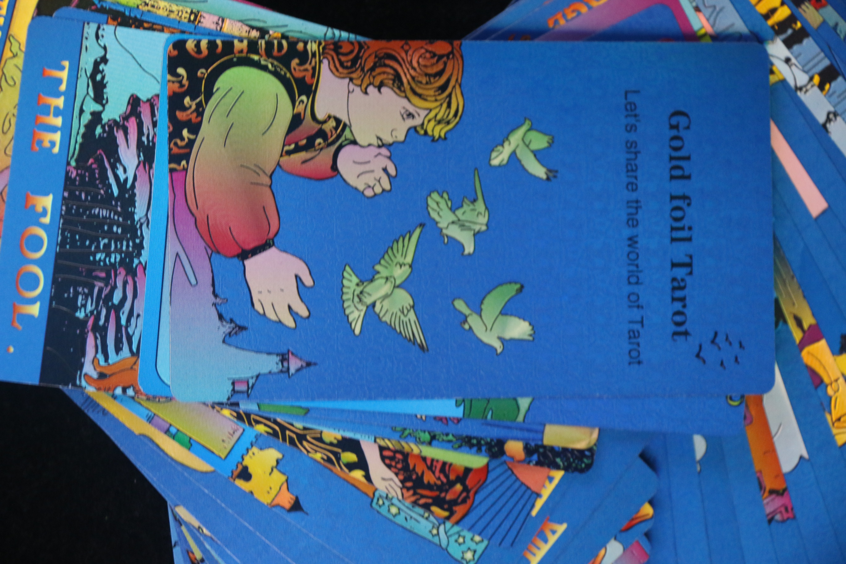 Bài tarot god foild xanh dương mạ kim