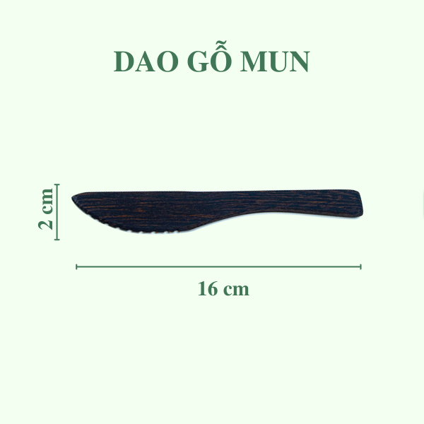 Bộ Muỗng - Nĩa - Dao bằng gỗ mun - màu đen