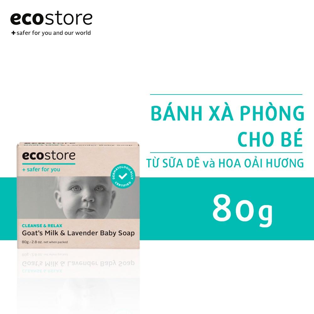 Ecostore Bánh xà phòng cho bé từ sữa dê và hoa oải hương gốc thực vật Ecostore 80g