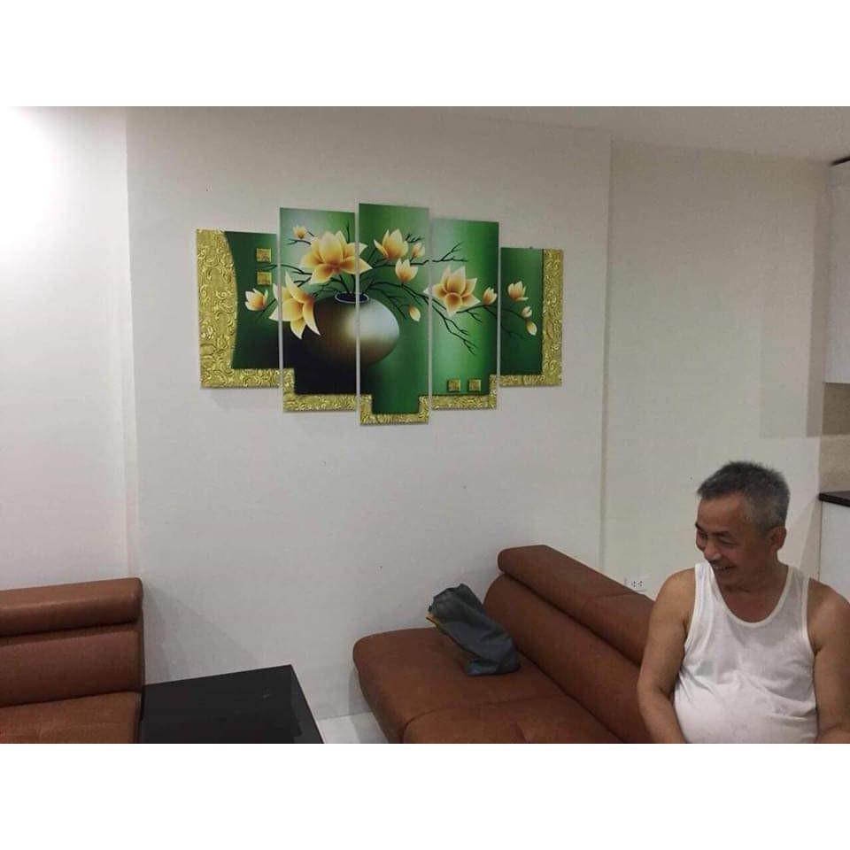 Bộ tranh treo tường phong thủy trang trí nội thất đẹp và giá gốc tại xưởng mới nhất thị trường ĐL 51 sen đất tài lộc