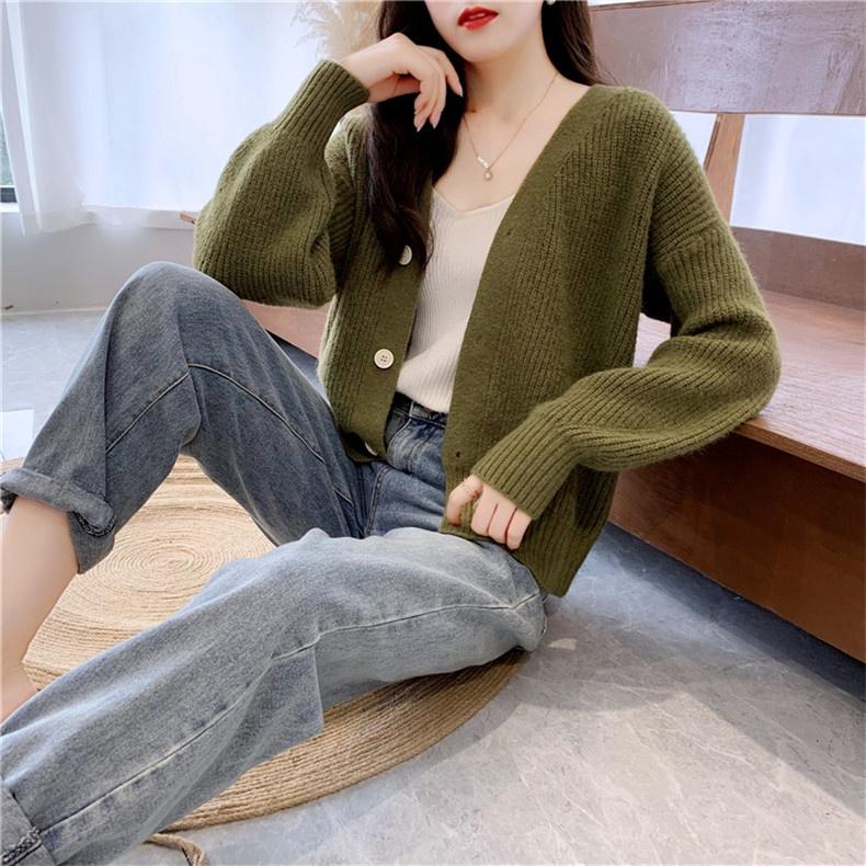 Áo cardigan len nữ dáng lửng tay bồng trẻ trung, thời trang phong cách trẻ