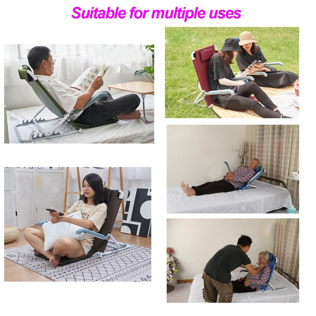 Ghế tựa lưng hỗ trợ y tế có tay vịn 5 góc nghiêng RELAX TIME có đệm lót (Nâu)