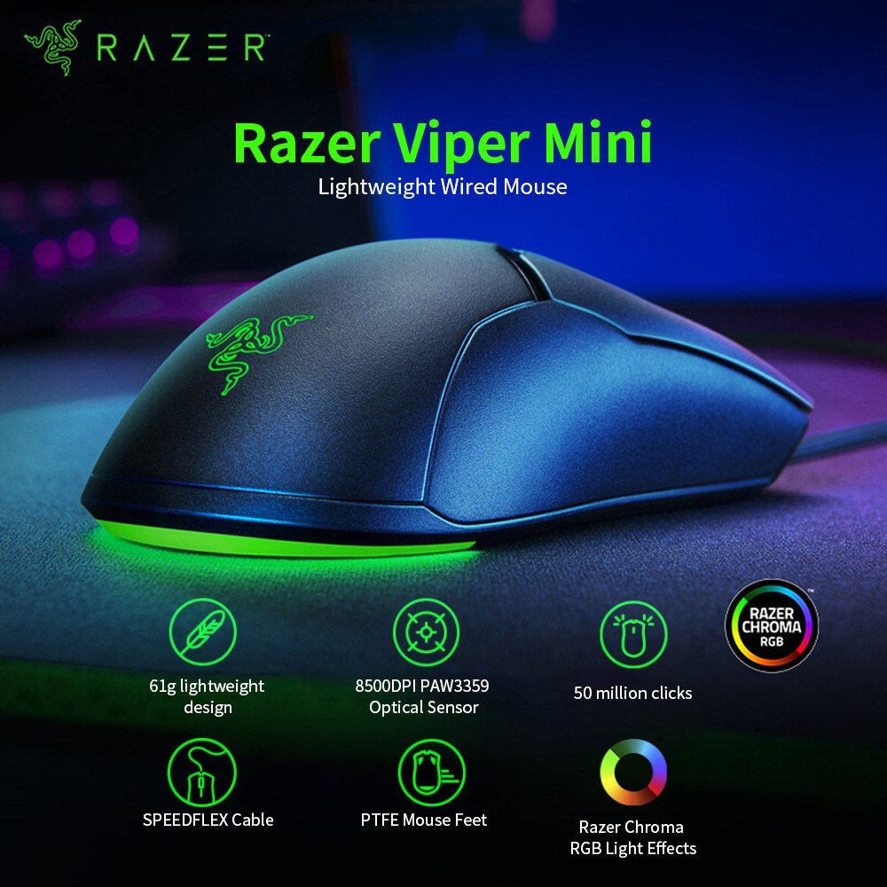 Chuột Razer Viper Mini-Wired_Mới, hàng chính hãng