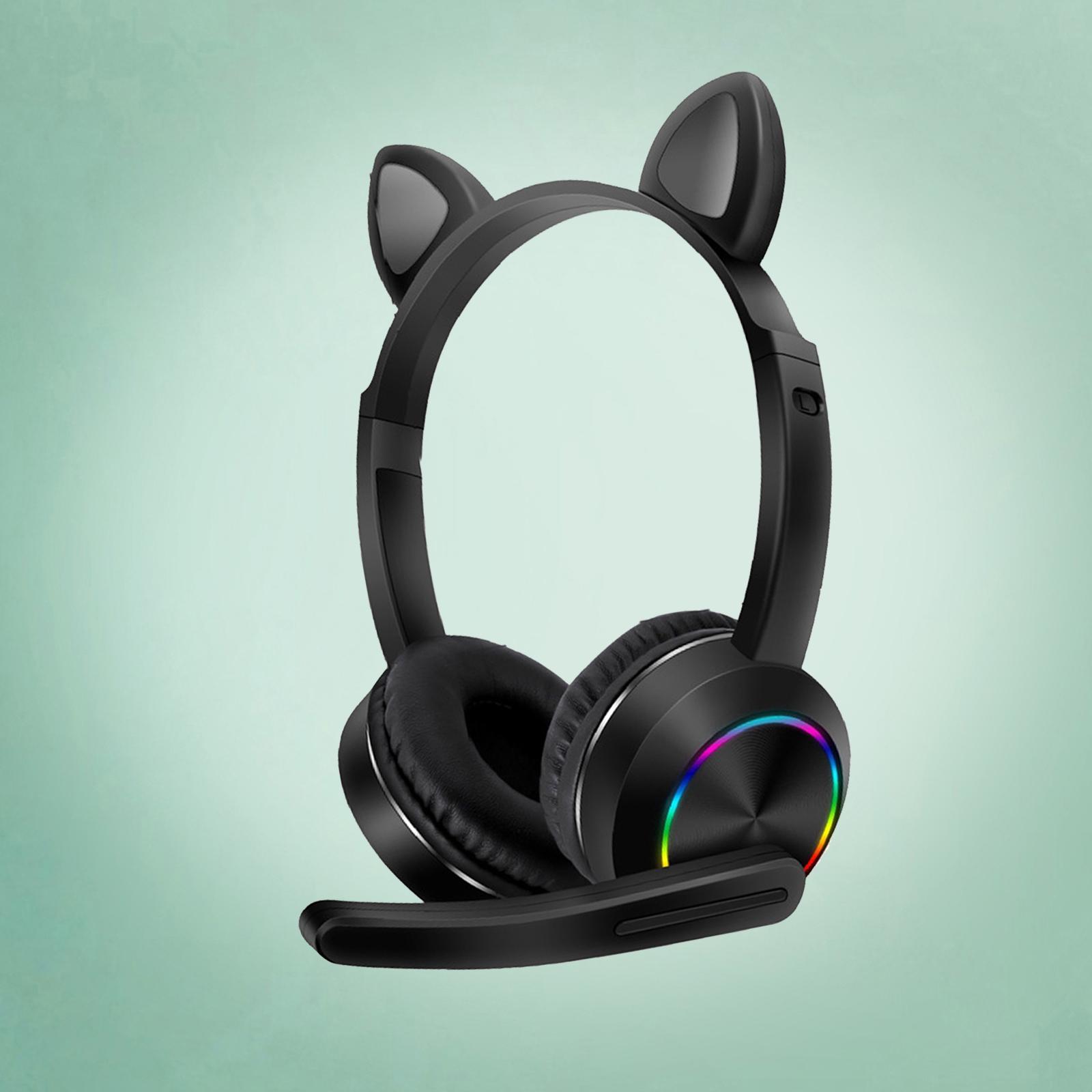 K23 Bluetooth Headphones Cat Ear Headset Earphones for Kids Black