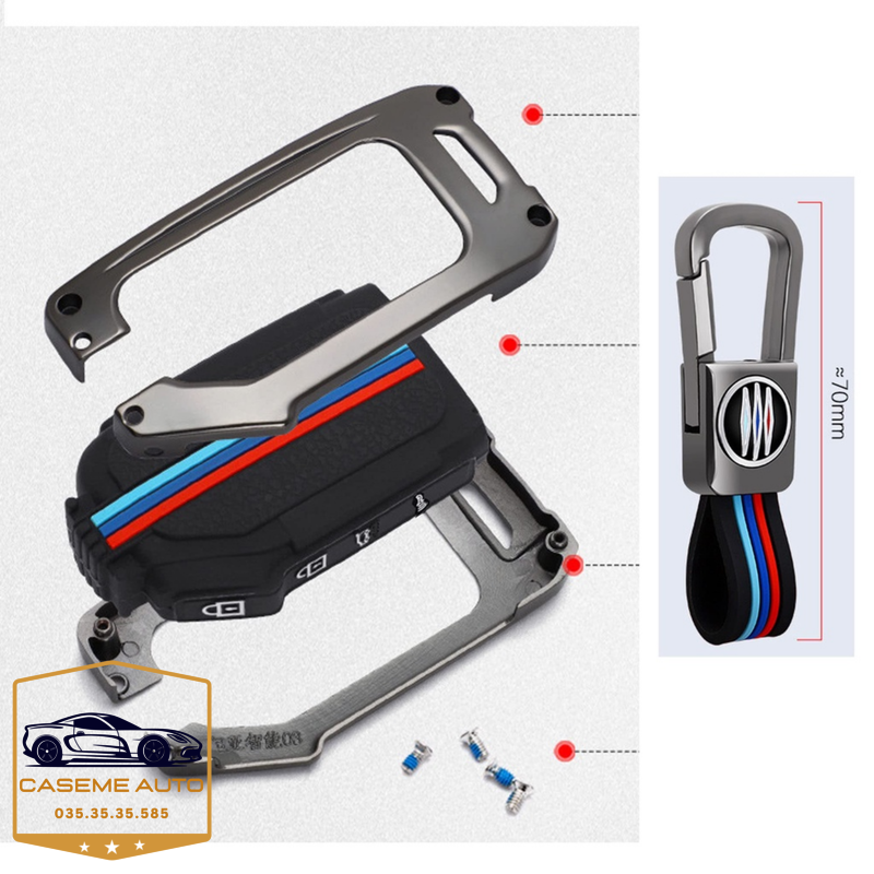 Ốp Chìa Khóa KIA K3 2021 - 2022, KIA K5 Sportage 2022 4 Nút Chất Liệu Hợp Kim, Kèm Móc Treo Cao Cấp - Hàng Nhập Khẩu