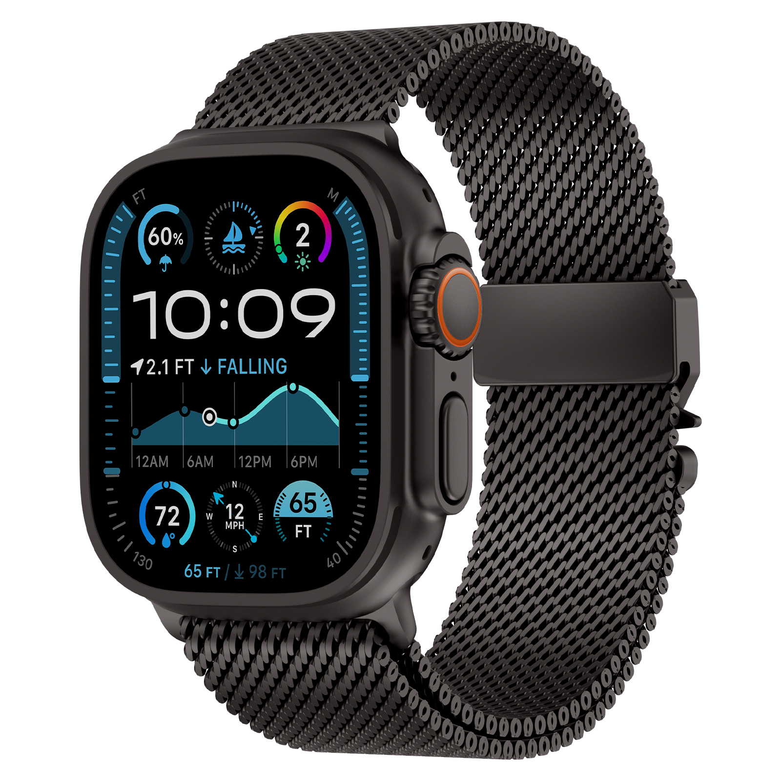 Dây Thép Milan Phantom cho Apple Watch Series 4/5/6/7/8/9/SE2,3/10/11 & Apple Watch Ultra 1/2/3 Size 44/45/46/49mm - Hàng Chính Hãng