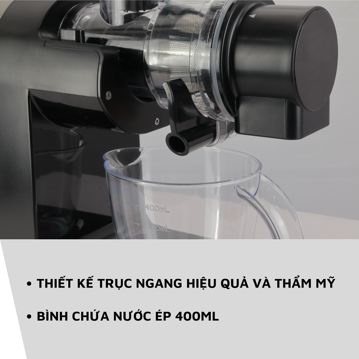 Máy ép chậm đa năng LEBENLANG trục ngang, dung tích 400ml, công suất 200W, model LBSS2204 - hàng chính hãng