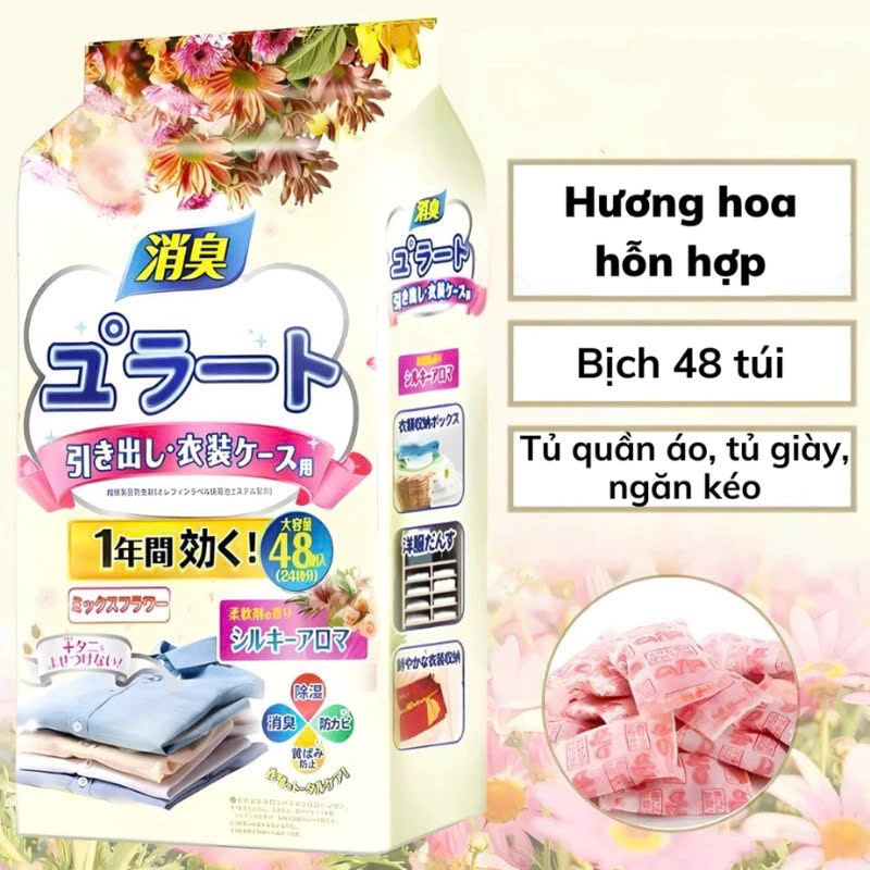 48 gói hút ẩm chống mốc dạng treo dùng cho tủ quần áo tủ giầy giúp hút ẩm quần áo tránh bị ẩm mốc