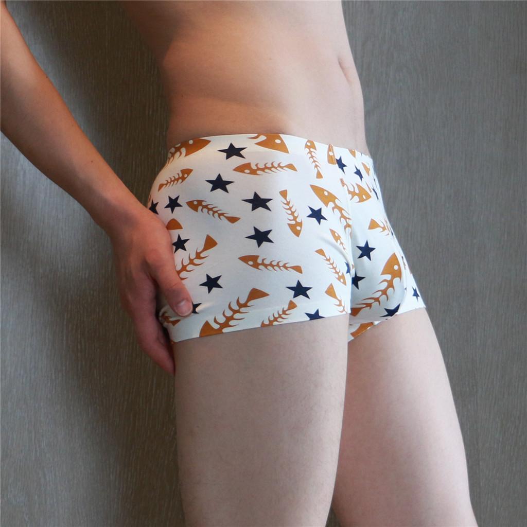 Men’s Stretchy Boxer Briefs Novelty Printed Panties Underwear Underpants