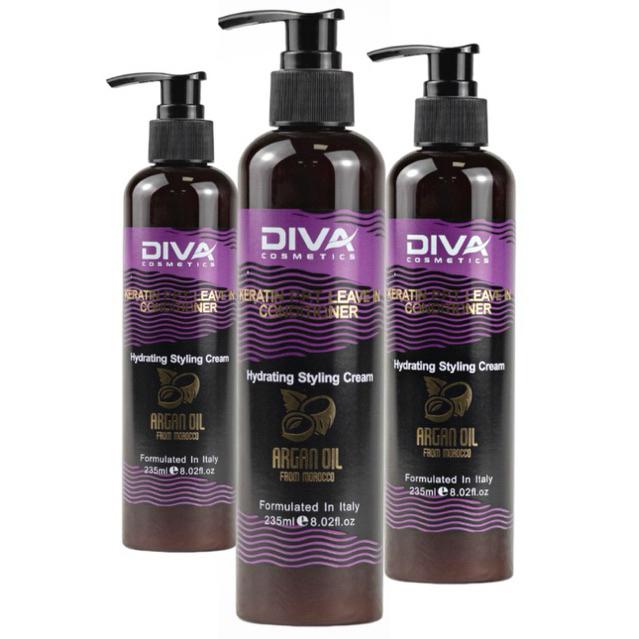 Gel giữ nếp tạo kiểu Tóc xoăn dưỡng ẩm Keratin Diva Argan Oil 235ml + Gội xả gói Karseell 15ml