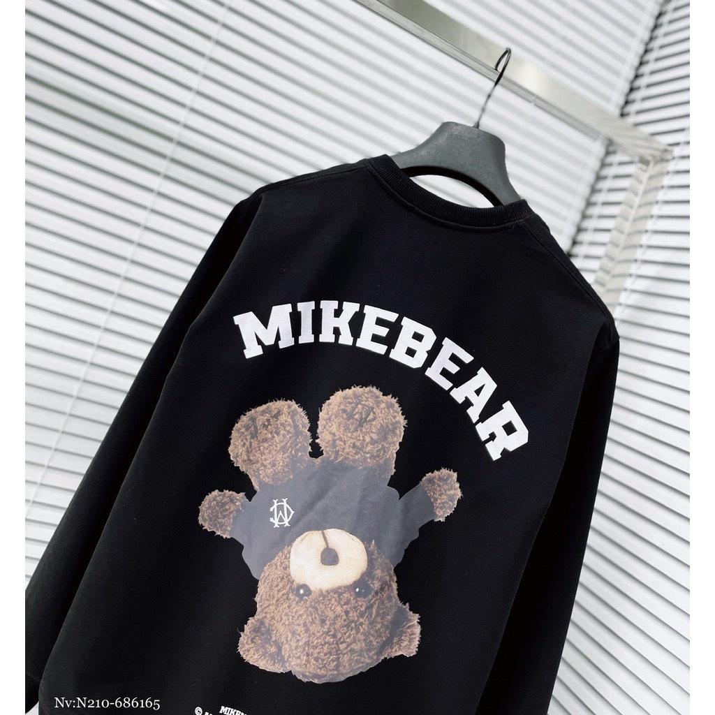 Áo Sweater Nỉ Bông Họa Tiết In MIKEBEAR Form Rộng Unisex Basic Nam Nữ Ulzzang