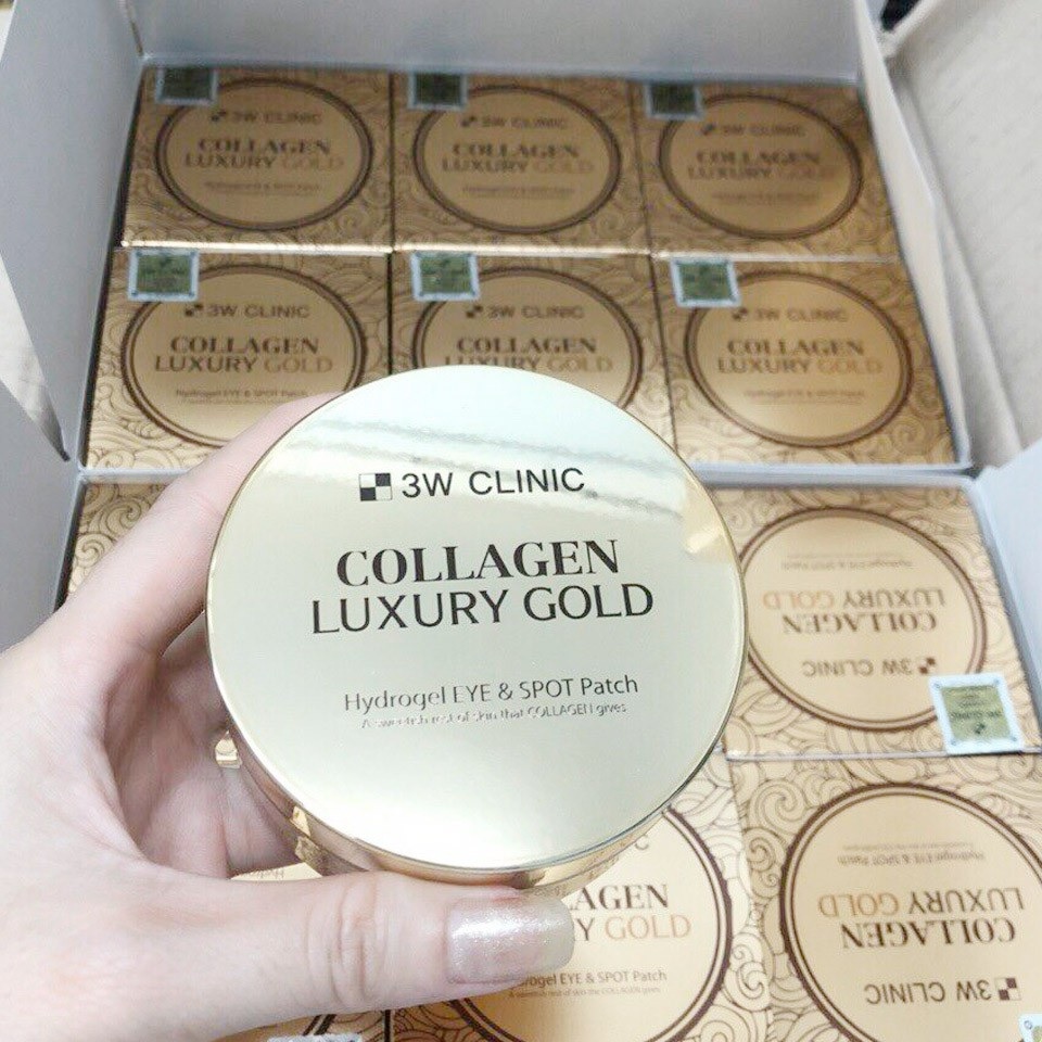 Mặt Nạ Hỗ Trợ Điều Trị Xóa Nhăn Vùng Mắt 3W Clinic Collagen Luxury Gold (90g)