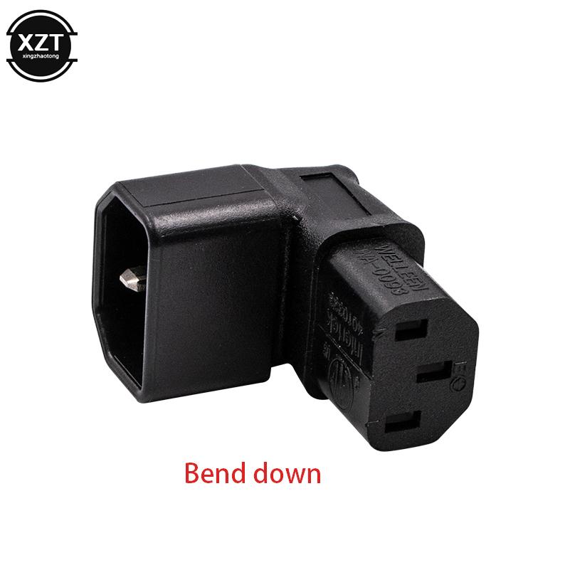 Đầu nối IEC 3Pin 3Pin giảm 90 góc IEC 320 C14 nam đến C13 Bộ chuyển đổi nguồn AC cho LCD LED Tường gắn trên