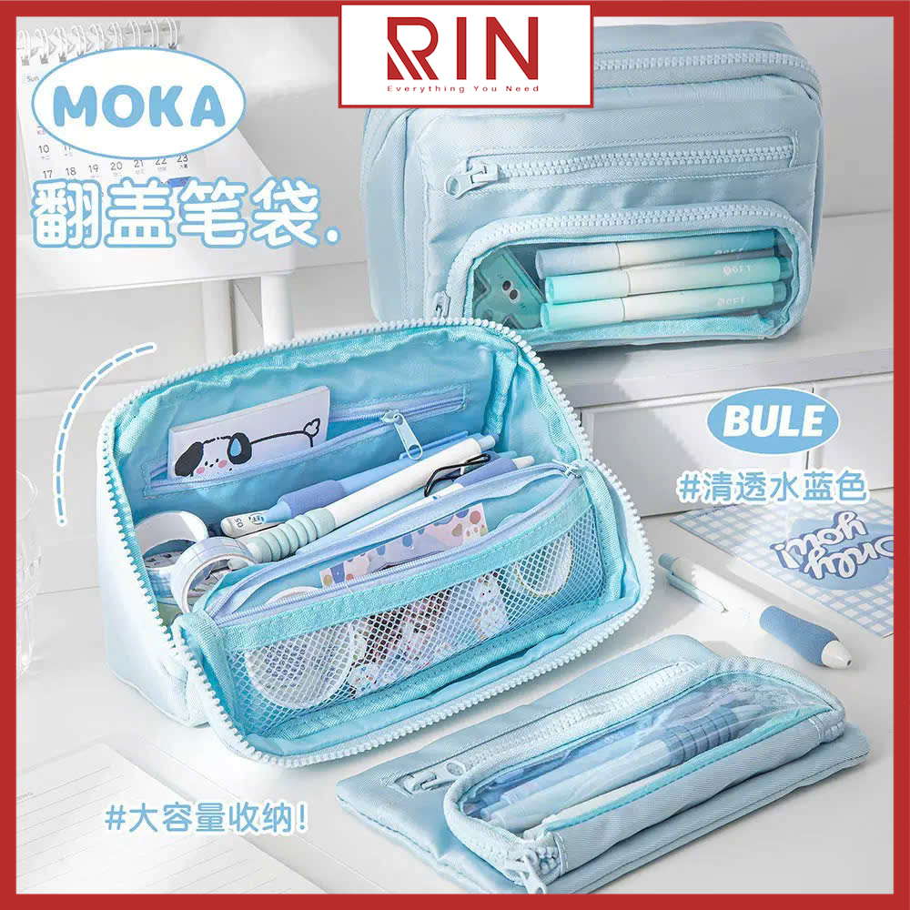 Hộp đựng bút  túi đựng bút đa năng bằng vải cao cấp, nhiều ngăn dành cho HS-SV văn phòng – Xanh lá ver 1