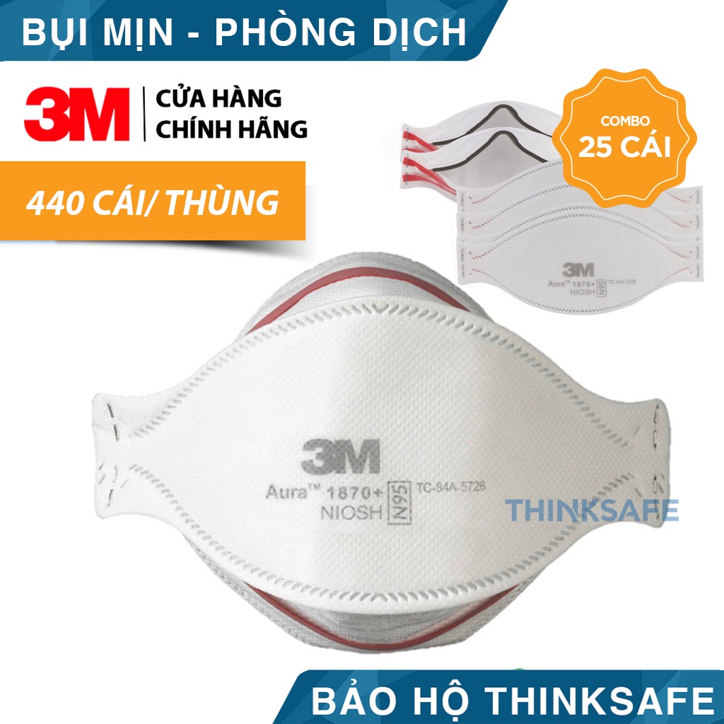 Khẩu trang 3M chính hãng, tiêu chuẩn N95 FDA, 3M 1870 Dây đeo qua đầu, đẹp, vải kháng khuẩn, màu trắng 4d, dùng cho y tế