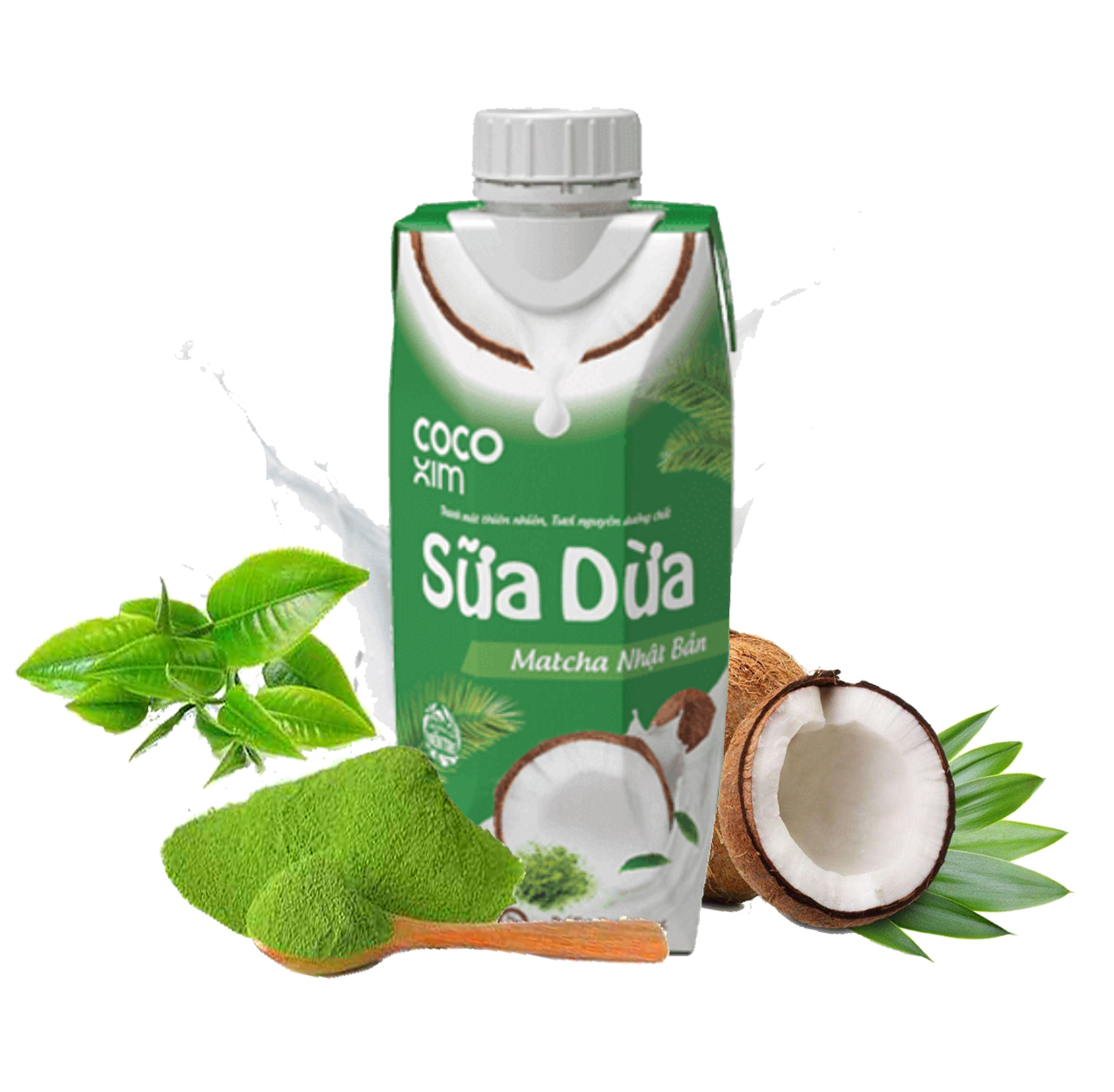 01 Thùng/ 12 Hộp Sữa Dừa Matcha Cocoxim 330ml