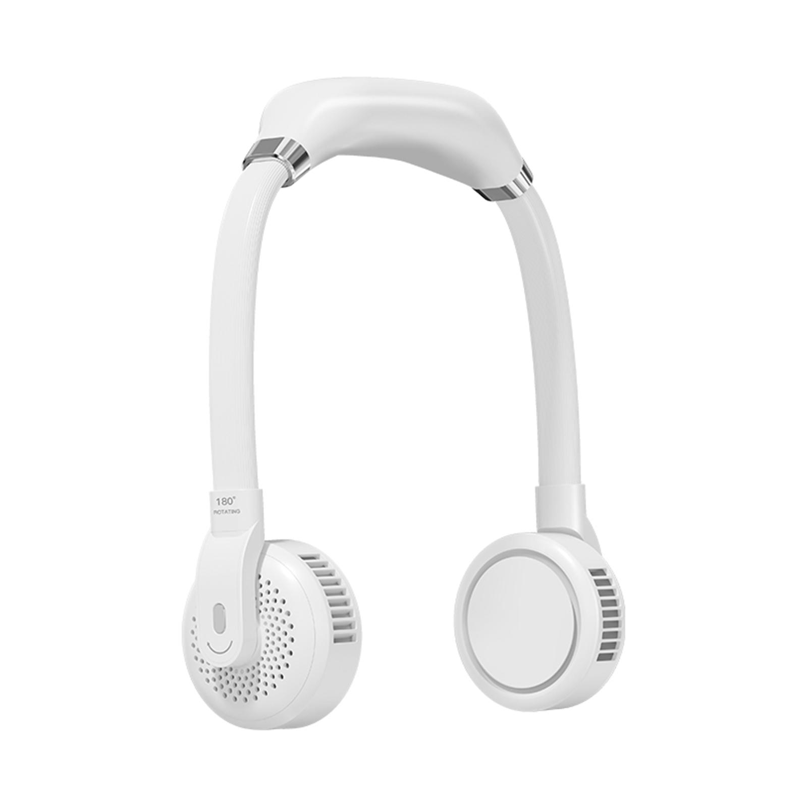 Quạt cổ rảnh tay làm mát 360 độ và lỗ thoát khí có thể xoay 180 độ với chất liệu silicone và ABS thân thiện với da