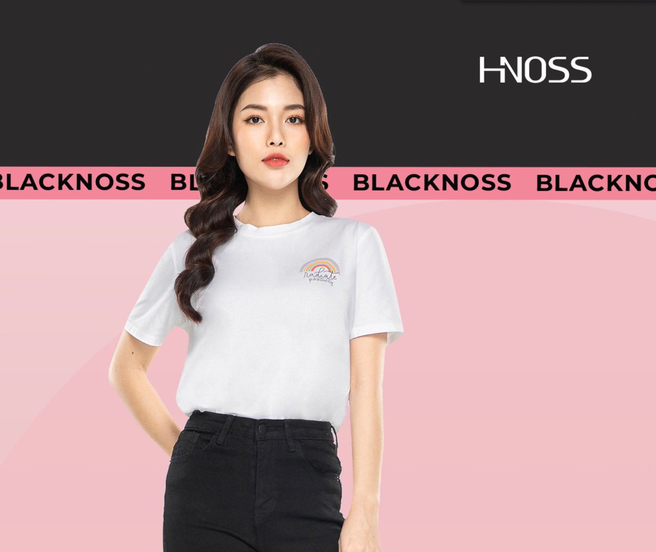 HNOSS Áo thun in cầu vồng 100% polyester BAC12009039HH