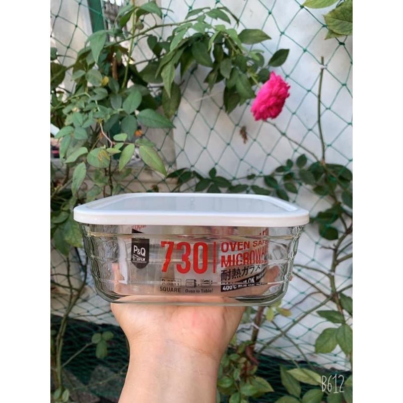 Hộp thuỷ tinh cao cấp chịu nhiệt 730ml hàng P&Q Easy Seal Container