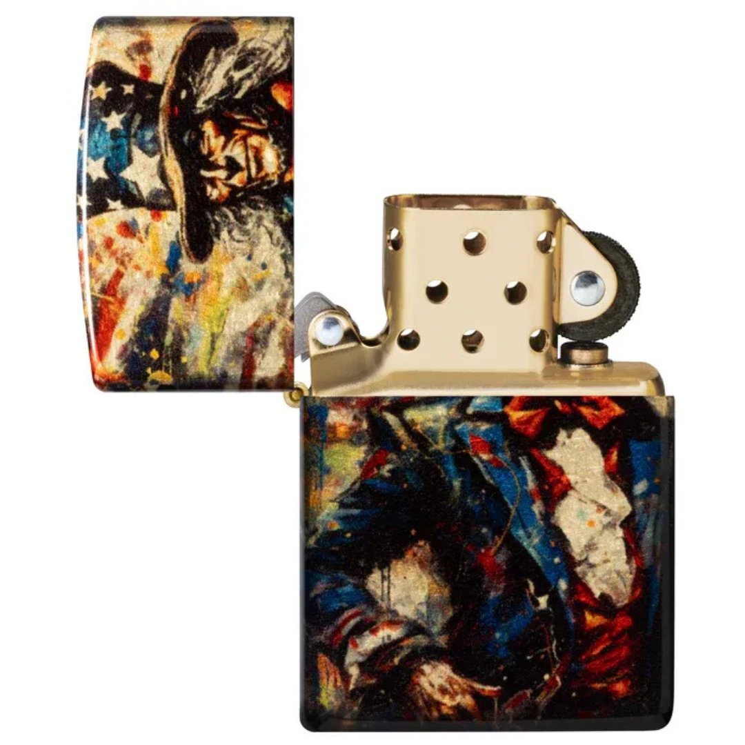 Bật Lửa Zippo Uncle Sam Fusion Design - Hàng Chính Hãng - Công Nghệ In 540 Fusion Tràn Viền 4 Mặt