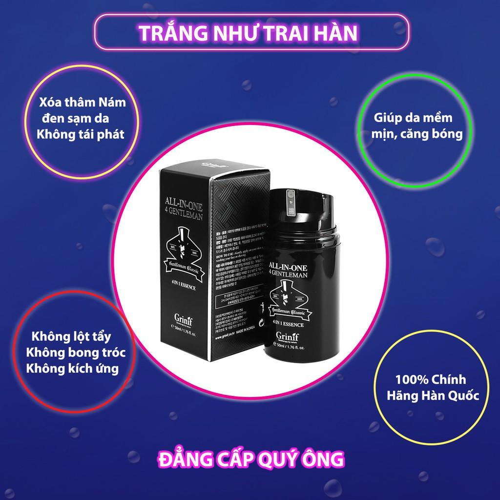 Kem dưỡng trắng da, hỗ trợ giảm thâm nám 4 trong 1 cho nam giới GRINIF All In One 4 Gentleman 50ml