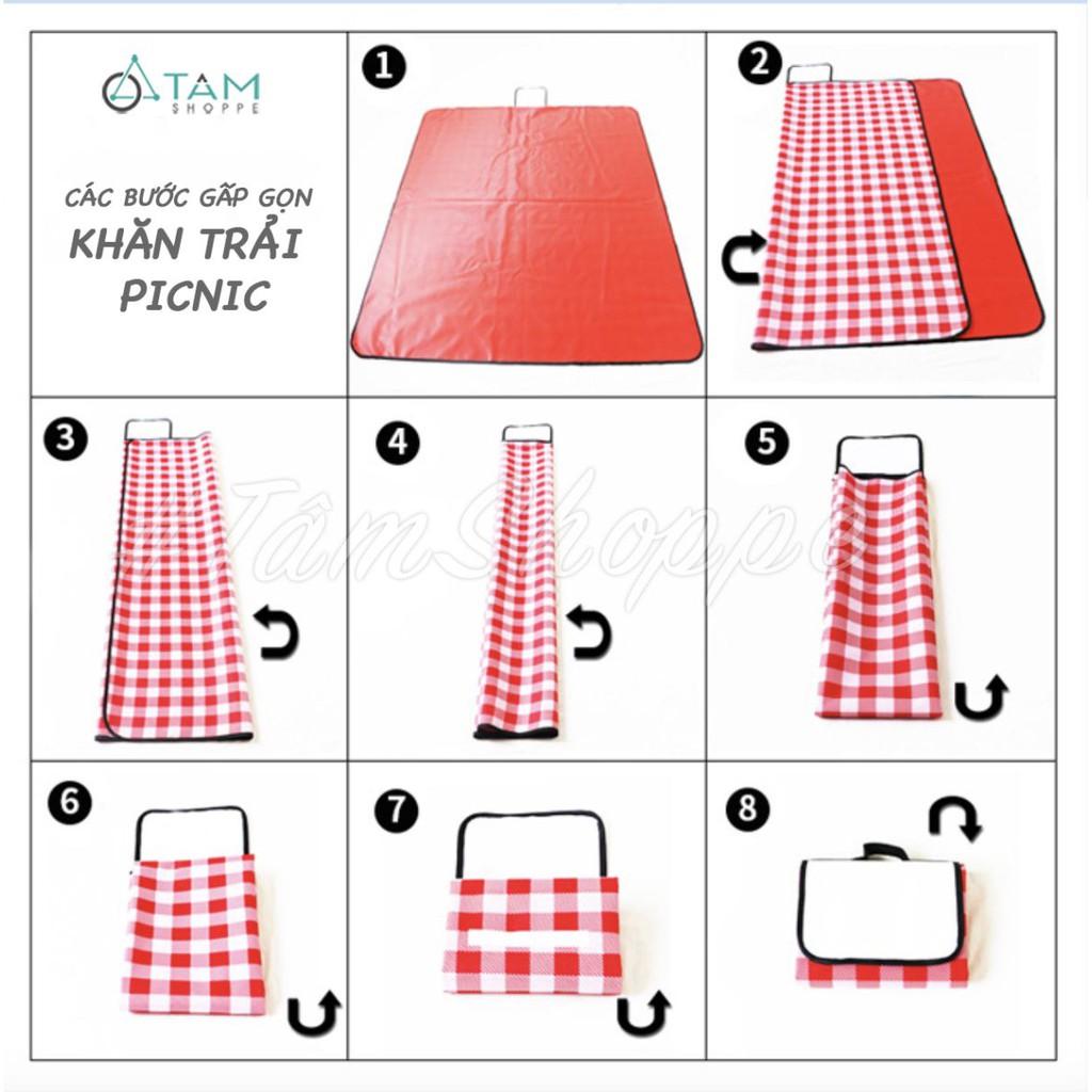 Thảm picnic dã ngoại vải chống thấm cao cấp 150x200cm