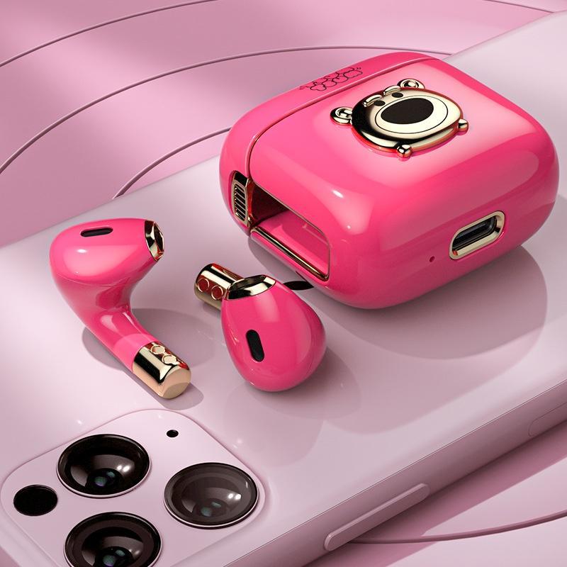 DISNEY Tai Nghe Nhét Tai Bluetooth Q6 Chống Ồn Hình Gấu Dễ Thương Tích Hợp Micro Phong Cách Thể Thao