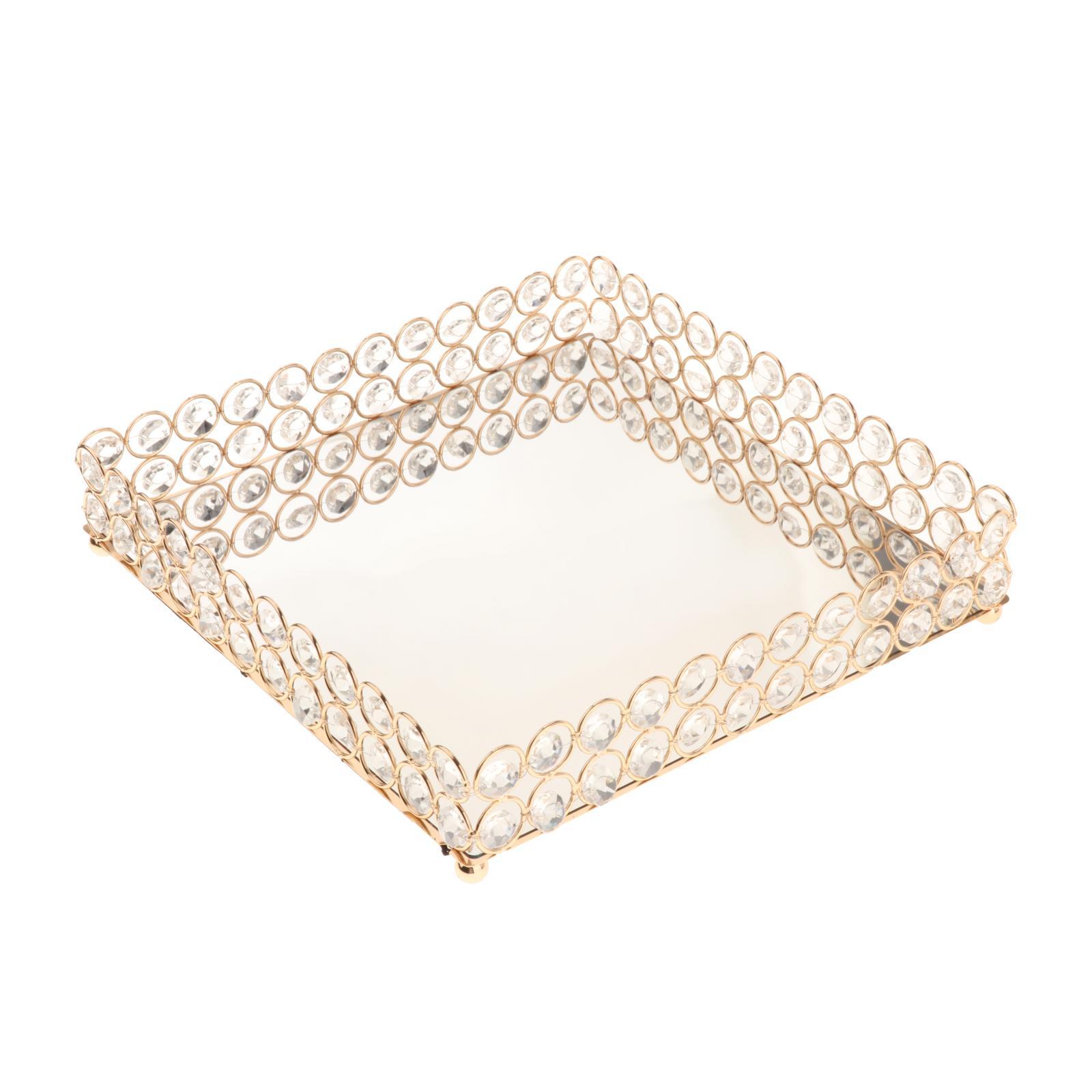Mirrored Vanity Tray Cosmetic Trinket Tray Organizer Holder Ornament